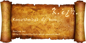Keszthelyi Ákos névjegykártya