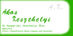 akos keszthelyi business card