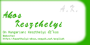 akos keszthelyi business card